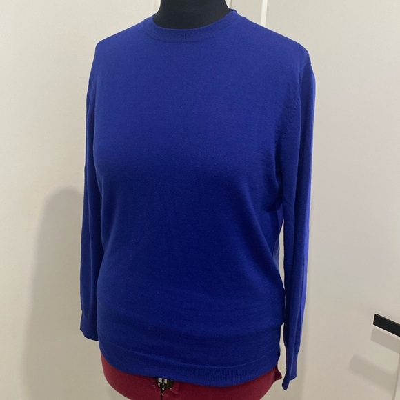 Bugatchi 100% Merino Wool Two Tone Color Crewneck SweaterSize Medium